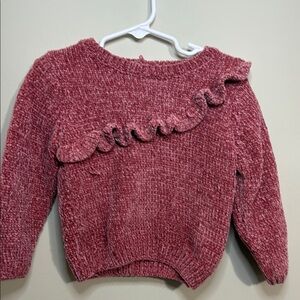Women's Pink Ruffle Sweater